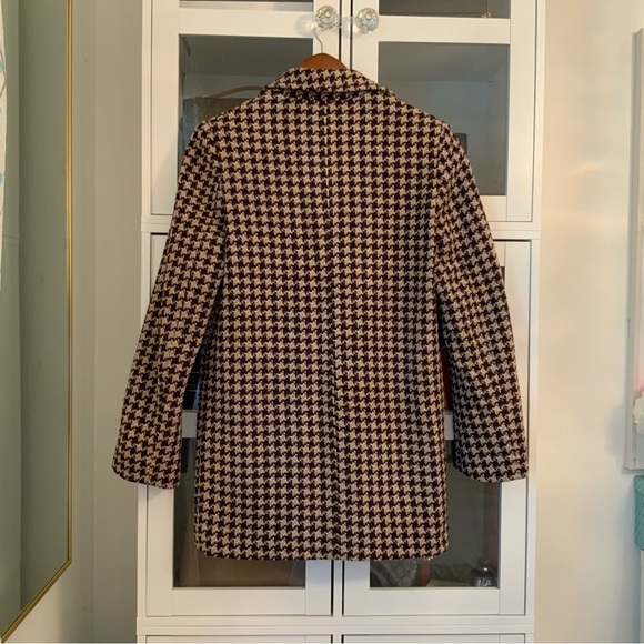 Women’s Wool Blend Tweed Jacket Coat Houndstooth Size 6 - Picture 6 of 9